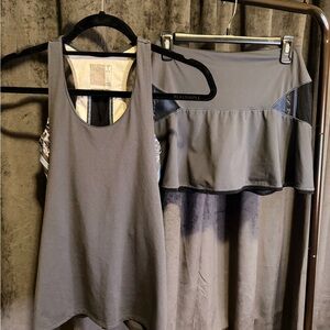 Lucky in Love Charcoal Tank Top and Matching Skort